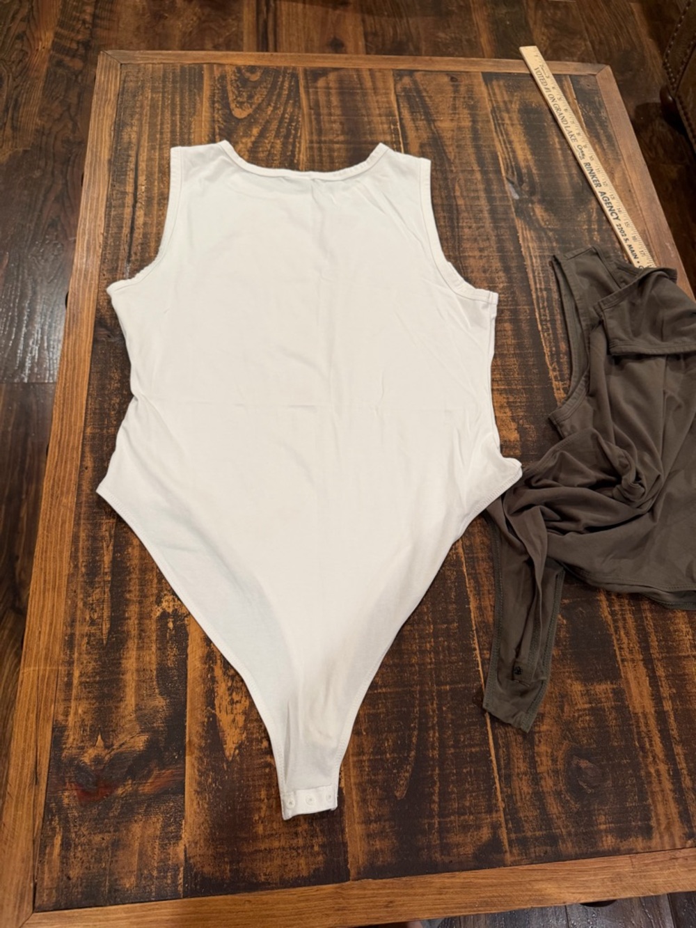 SHEIN White and Sage Green Sleeveless Bodysuit Duo - Picture 7 of 11